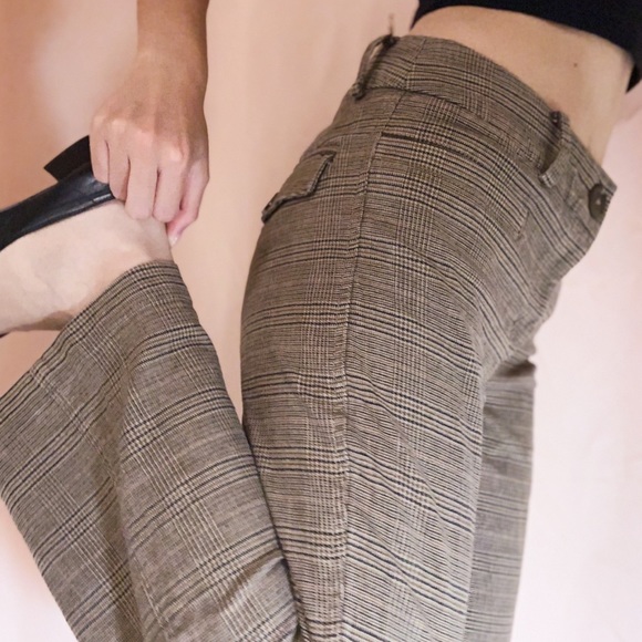 BROWN HOUNDSTOOTH STRAIGHT LEG DALIA TROUSERS - Picture 4 of 4